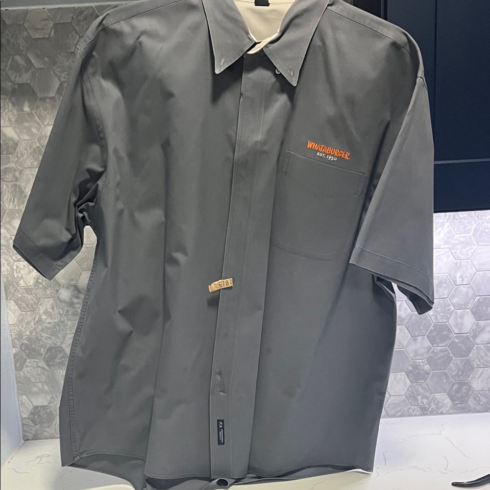 Whataburger Gray Short Sleeve Work Shirt